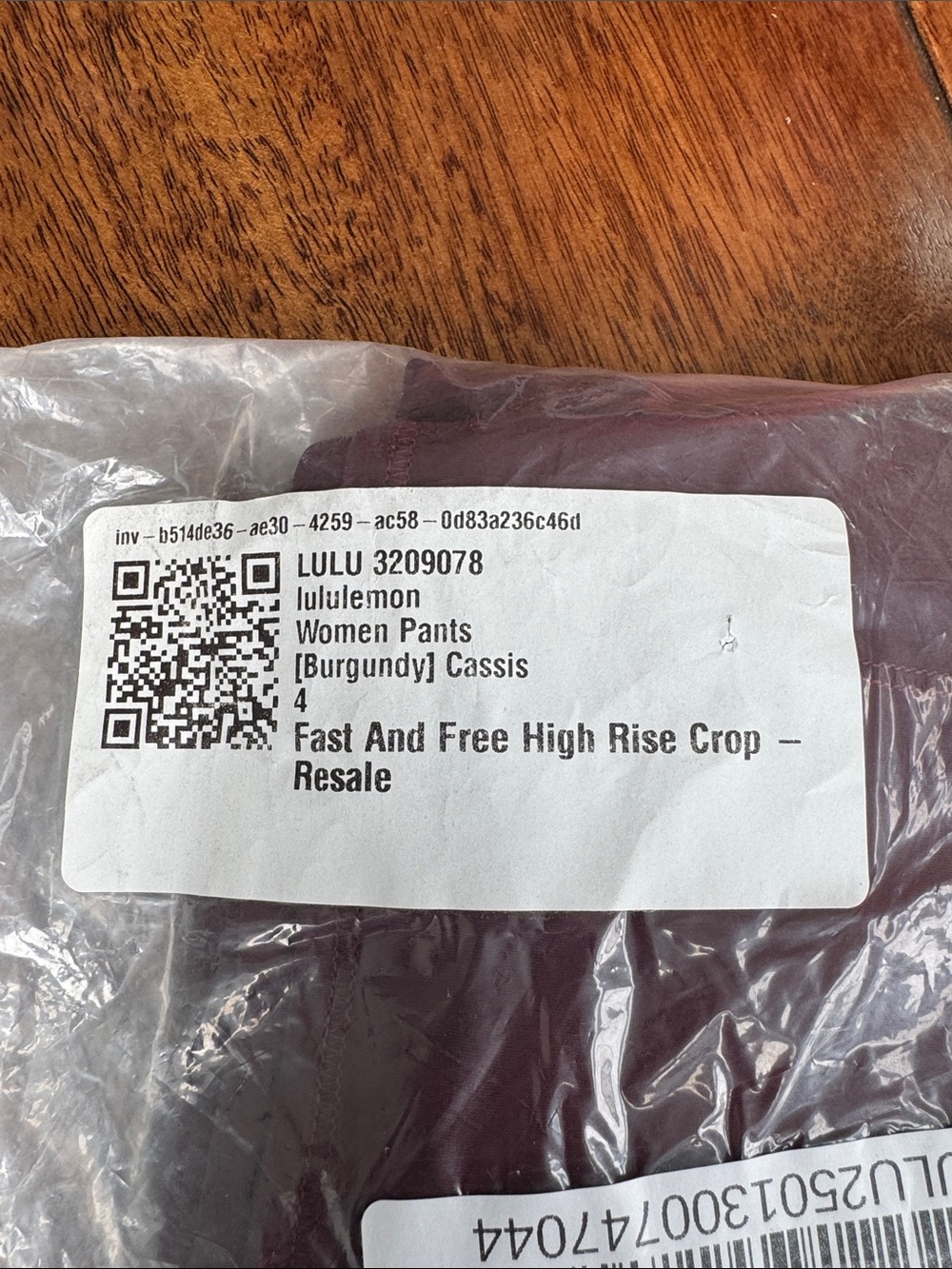 lululemon Fast and Free High Rise Crop Pants — Burgundy/Cassis